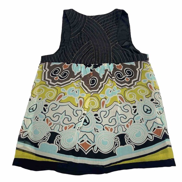 Nicole Miller Shirt Womens Small 4 Sleeveless Tank Top Sheer Geometric Ladies - Picture 2 of 7